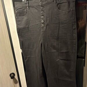 American Eagle Outfitters Black Button-Fly Chinos